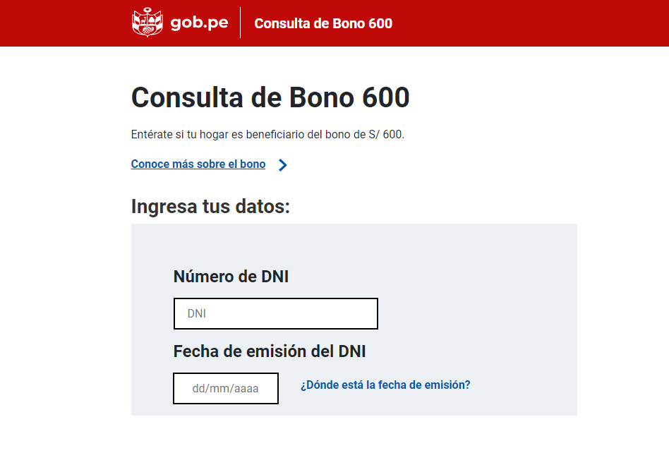  Bono de S/ 600: consulté aquí  si usted es beneficiario