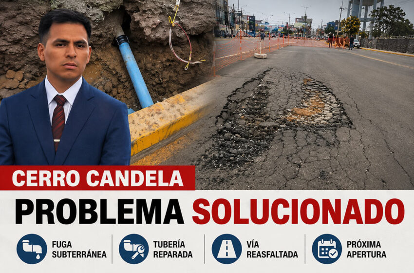  Cerro Candela: detectan fuga subterránea en obra de la Carretera Central y aseguran solución definitiva