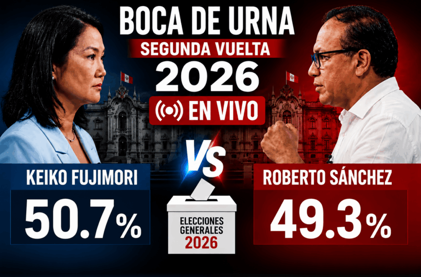  Boca de urna Segunda Vuelta 2026: conoce aquí los primeros resultados y quién sería el próximo presidente del Perú