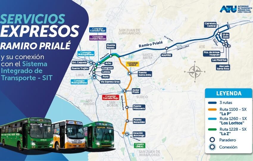  Huaycán contará con nuevos servicios expresos por la Ramiro Prialé para conectarse con el transporte de Lima