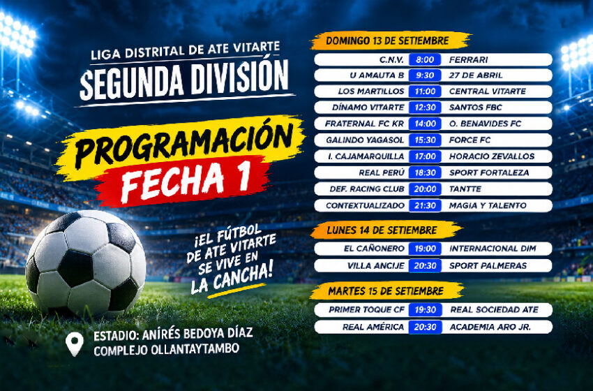  Segunda División de Ate Vitarte: conoce la programación de los próximos encuentros